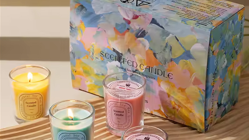 Colorful Handmade Natural Soy Wax Aromatherapy Scented Candle Gift Set