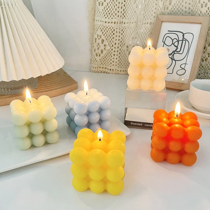 Handmade Modern Magic Cube Bubble Scented Votive Candle