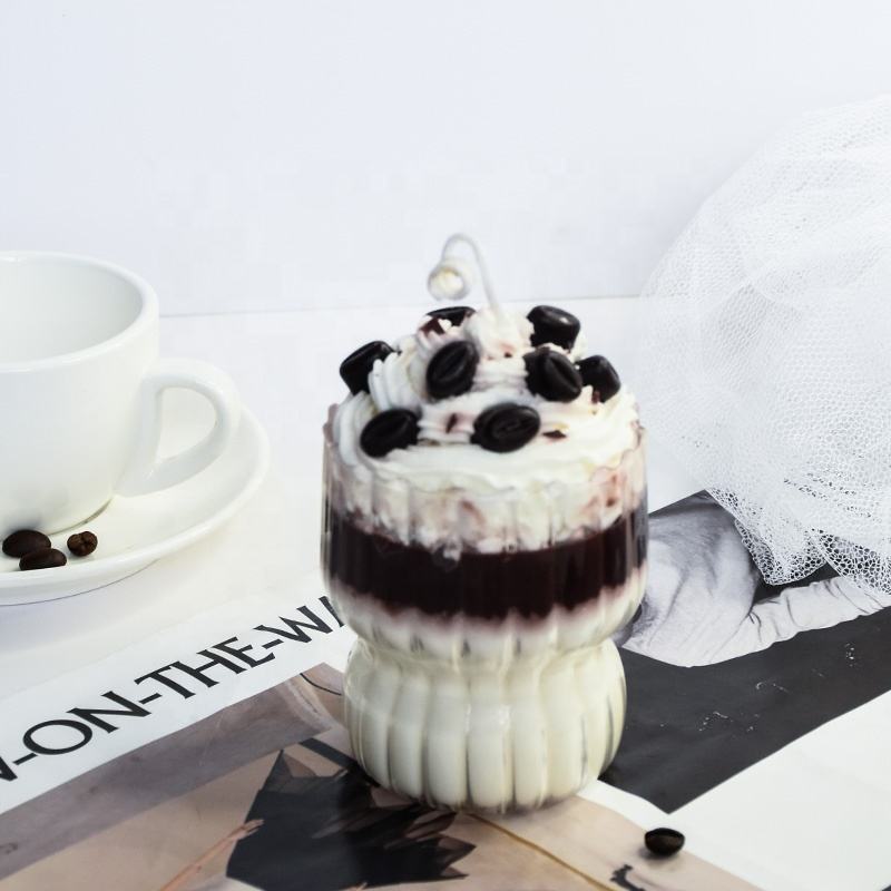 Coffee Milk Jelly Shape Latte Drink Ice Cube Candles Cute Beeswax Scented Made Paraffin Wax Bars